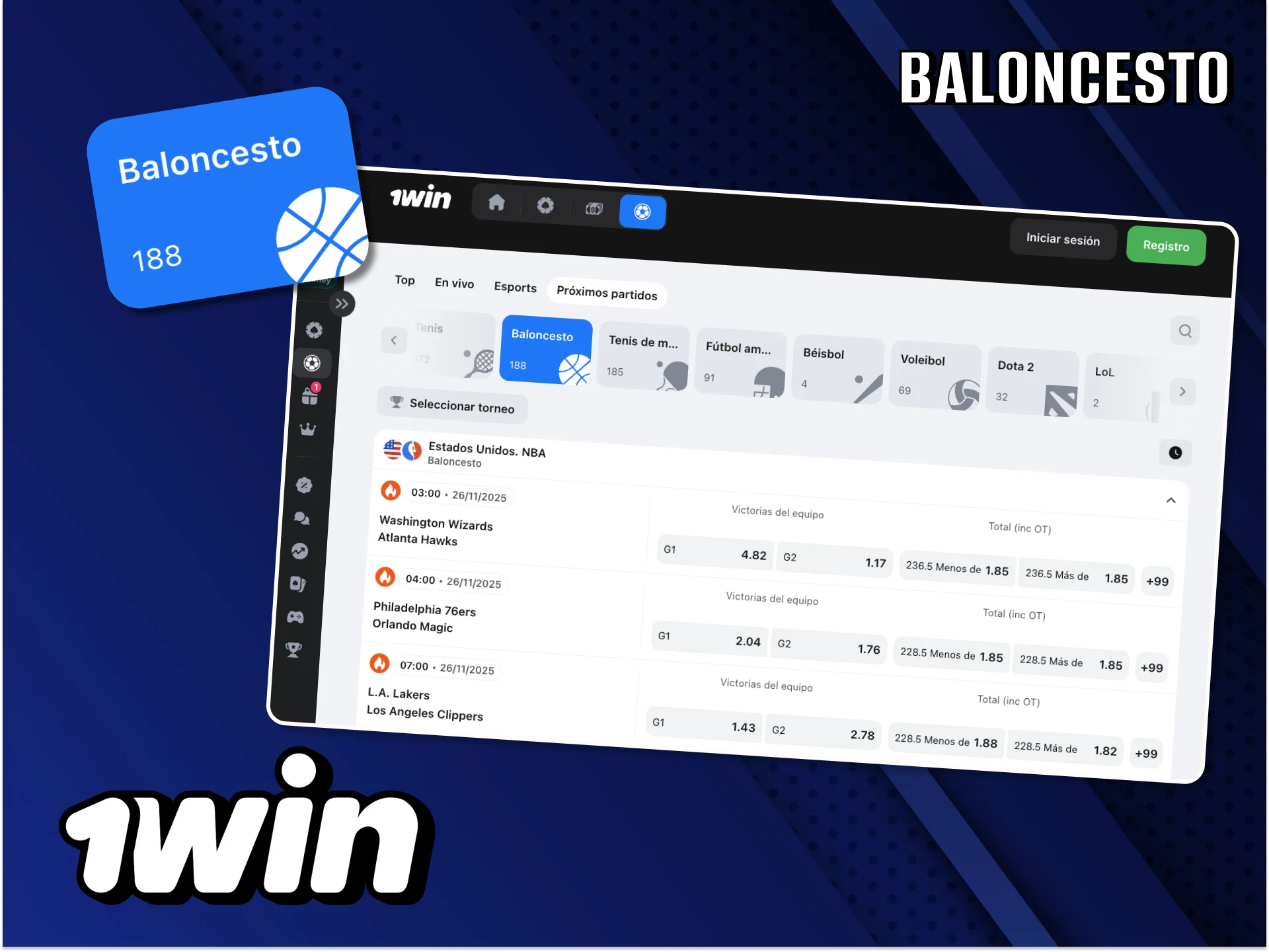 Sigue y haz tus pronósticos sobre los mejores partidos de baloncesto en la página web de 1Win.