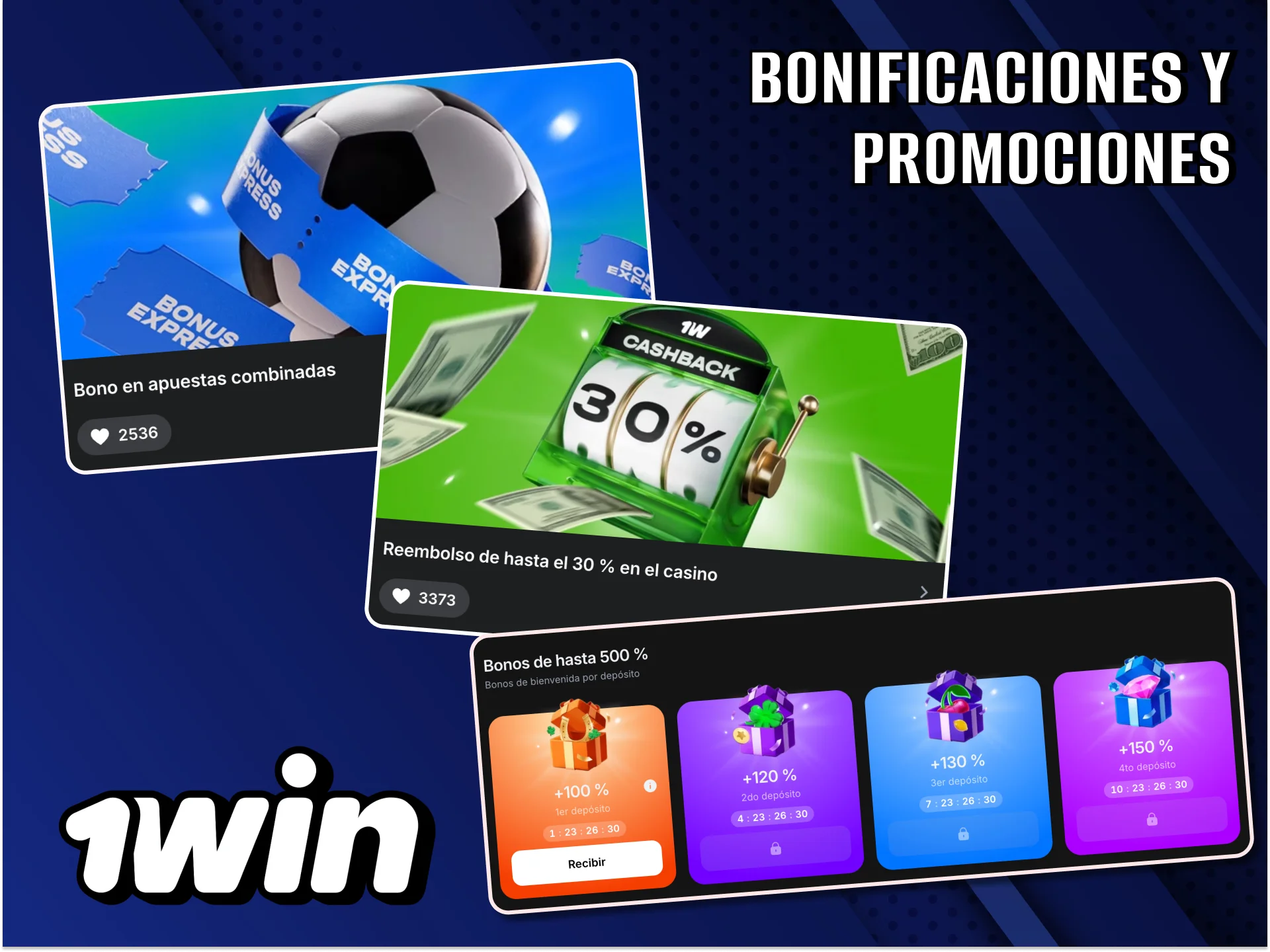 Las bonificaciones te ayudarán a ganar experiencia y a apostar con confianza en el sitio web 1Win.
