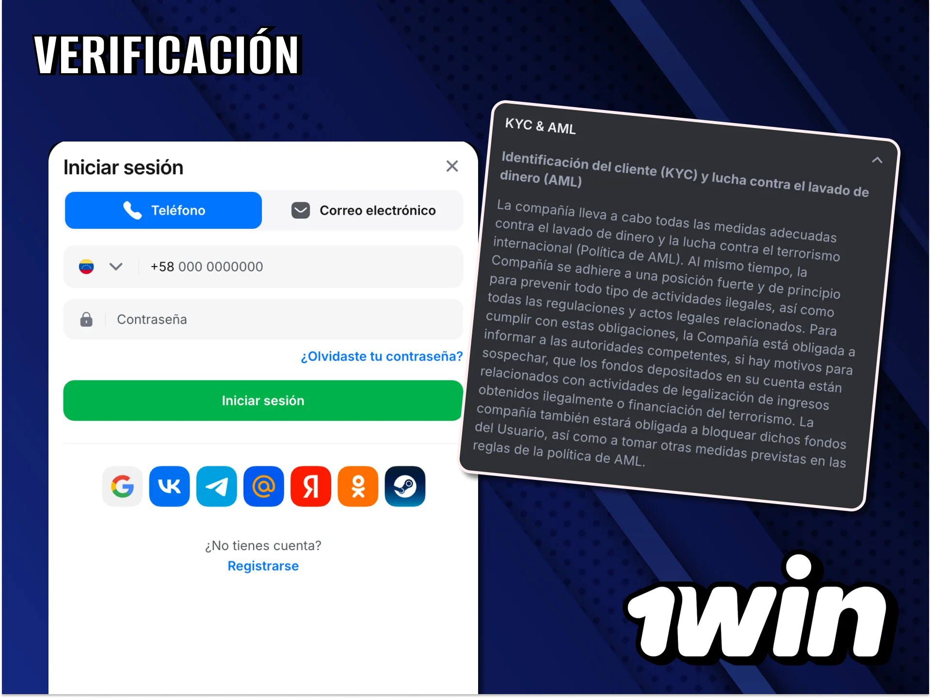 Confirma tu cuenta para desbloquear todas las funciones del sitio web 1Win.